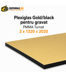 Plexiglas Gold/Black pentru gravat 3 x 1320 x 2020 mm